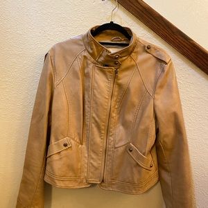 Tan leather jacket